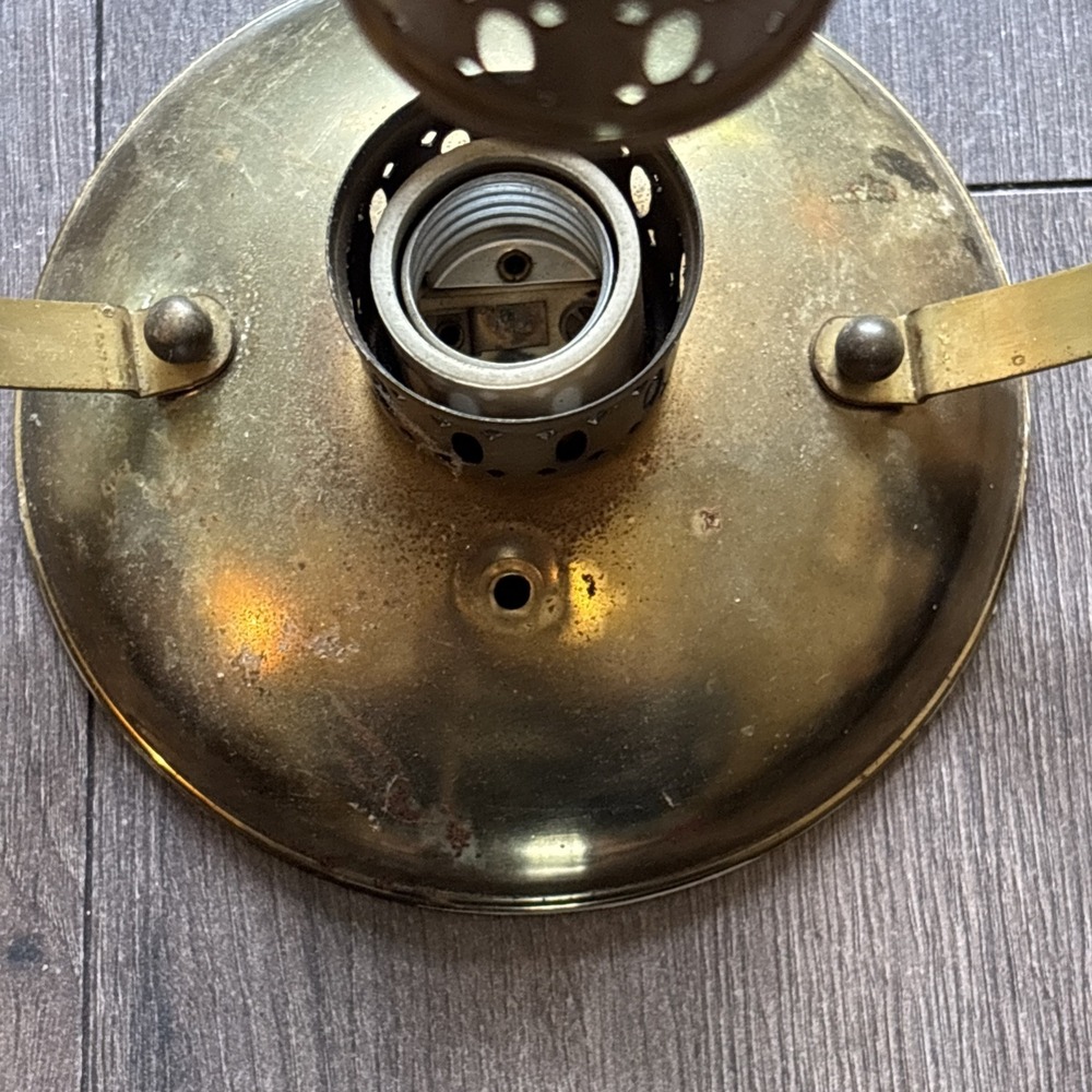 Vintage Brass Tone Moe Light Ceiling Fixture Union Made USA Flush Mount 9.5 in - Picture 4 of 9